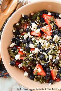 Kale Strawberry Blueberry Salad With Champagne Vinaigrette