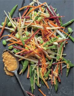 Kohlrabi, Edamame, and Carrots in Ginger Miso Marinade