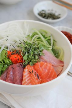 Korean Mixed Rice with Sashimi