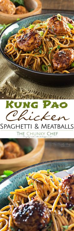 Kung Pao Chicken Spaghetti and Meatballs