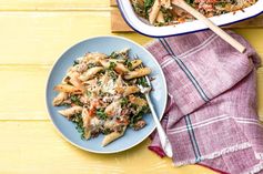 Lasagna Penne Bake with Kale and Mozzarella