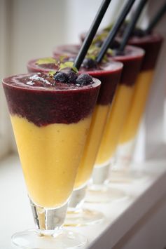 Layered Blueberry and Mango Smoothies