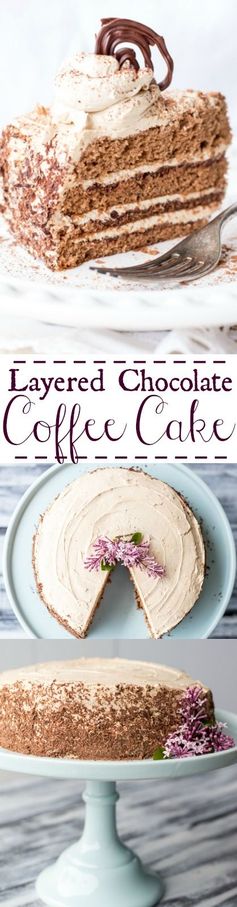 Layered Chocolate Coffee Cake