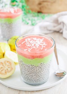 Layered Strawberry Guava Chia Pudding