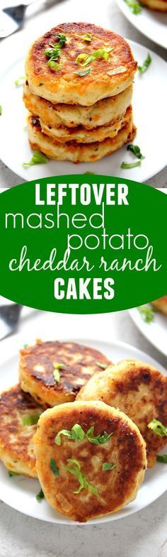 Leftover Mashed Potato Cheddar Ranch Cakes