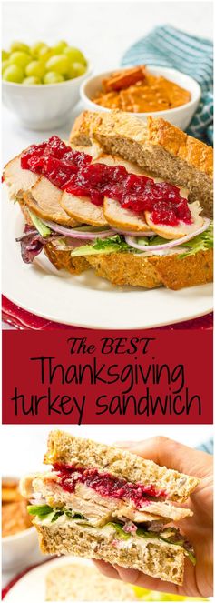 Leftover Thanksgiving turkey cranberry cream cheese sandwich