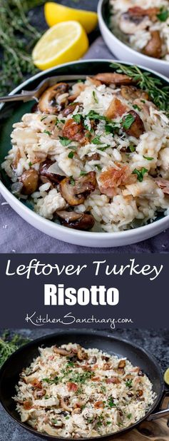 Leftover Turkey Mushroom and Pancetta Risotto