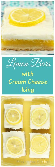 Lemon Bars with Cream Cheese Icing