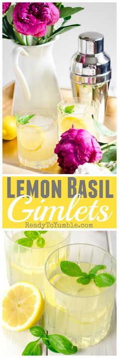 Lemon Basil Gimlets