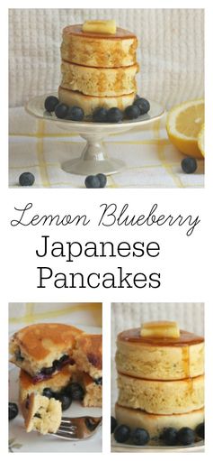 Lemon Blueberry Japanese Pancakes