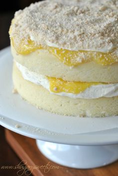 Lemon Cake with Creamy Filling and Lemon Curd