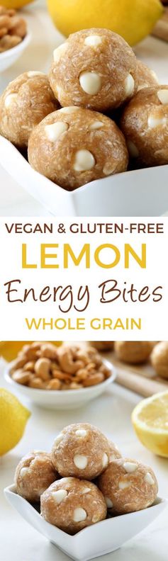 Lemon Energy Bites (vegan, gluten-free, whole grain, dairy-free