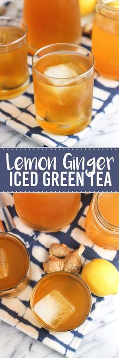 Lemon Ginger Iced Green Tea with Honey