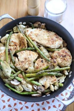 Lemon Pepper Chicken with Artichokes, Mushrooms and Asparagus