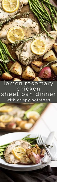 Lemon Rosemary Chicken Sheet Pan Dinner with Crispy Potatoes