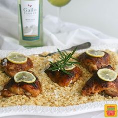 Lemon Rosemary Moscato Chicken #SundaySupper