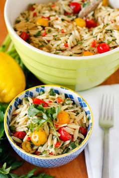 Lemony Basil Orzo Pasta Salad