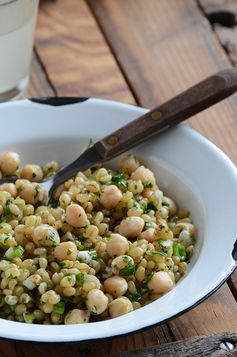 Lemony Chickpea + Herb Wheat Berry Salad