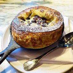 Lemony Ricotta Dutch Baby with Blueberries