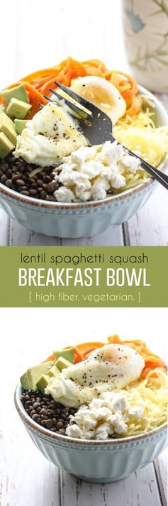 Lentil Spaghetti Squash Breakfast Bowl