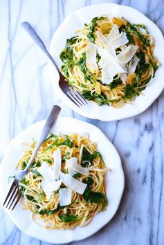 Linguini with Arugula, Garlic & Parmesan