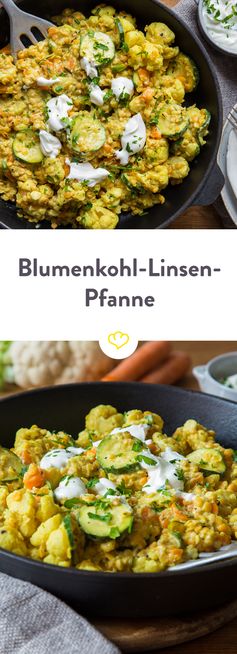 Linsen-Zucchini-Pfanne mit Petersilien-Joghurt