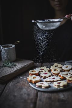 Linzer Cookies with Cranberry Mascarpone + Cinnamon Persimmon Filling