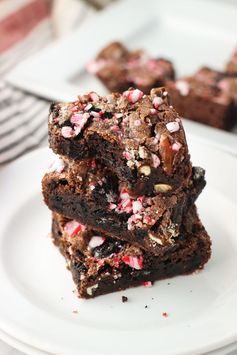 Loaded Dark Chocolate Peppermint Brownies