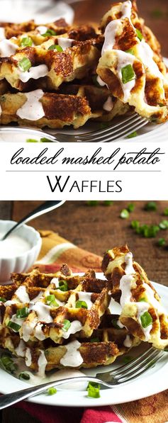 Loaded Mashed Potato Waffles