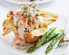 Lobster Thermidor in Parmesan Phyllo Baskets