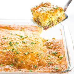 Low Carb Breakfast Casserole with Sausage & Cheese (Gluten-free