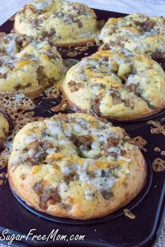 Low Carb Cheddar Sausage Stuffed Bagels