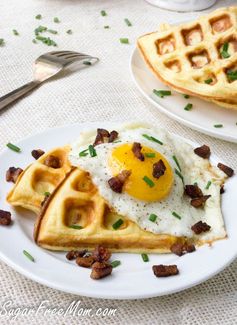 Low Carb Cloud Bread Cheddar Waffles