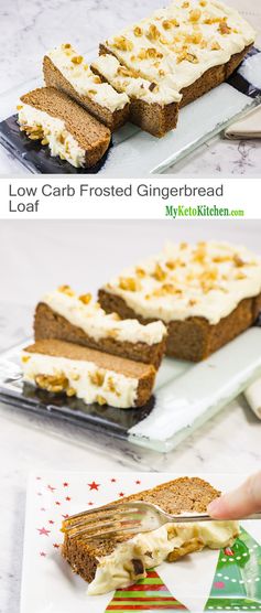 Low Carb Frosted Gingerbread Loaf