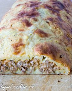 Low Carb Grain Free Bacon Cheeseburger Calzone