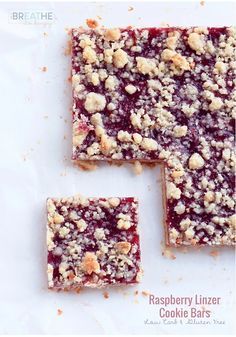 Low carb raspberry Linzer cookie bars - gluten free