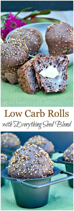 Low Carb Rolls with Everything Seed Blend