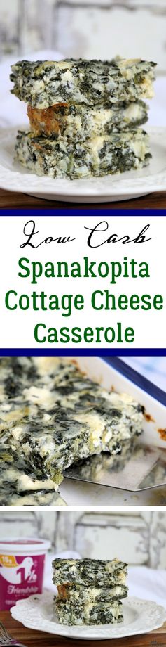 Low Carb Spanakopita Cottage Cheese Casserole