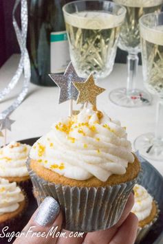 Low Carb Sugar-Free Sparkling Champagne Cupcakes