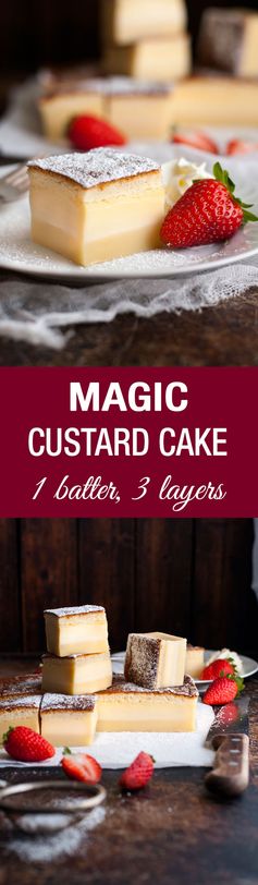 Magic 3 Layer Custard Cake (From One Batter