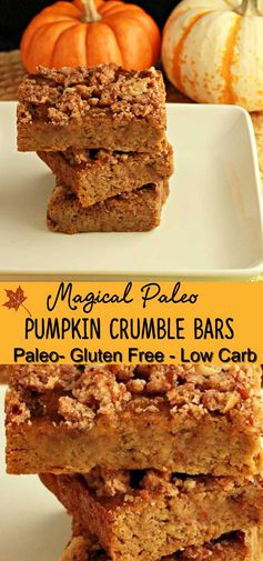 Magical Paleo Pumpkin Crumble Bars