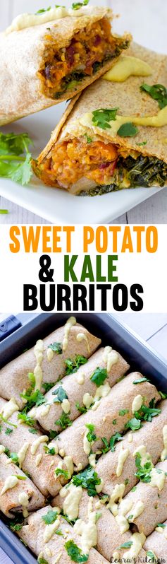 Make-Ahead Kale and Sweet Potato Burritos