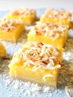 Mango Lemon Bars with Toasted Coconut