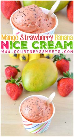 Mango Strawberry Banana Ice Cream