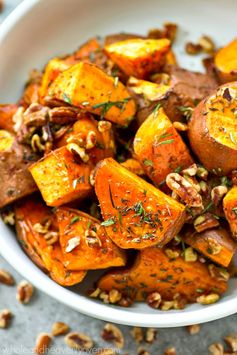 Maple Browned Butter Roasted Sweet Potato Wedges