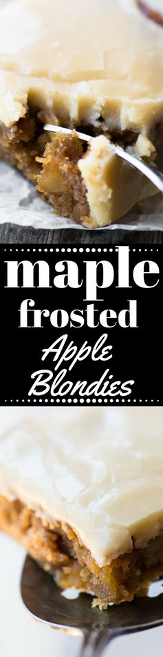 Maple Frosted Apple Blondies