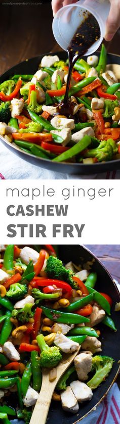 Maple Ginger Cashew Chicken Stir Fry (30 Minutes