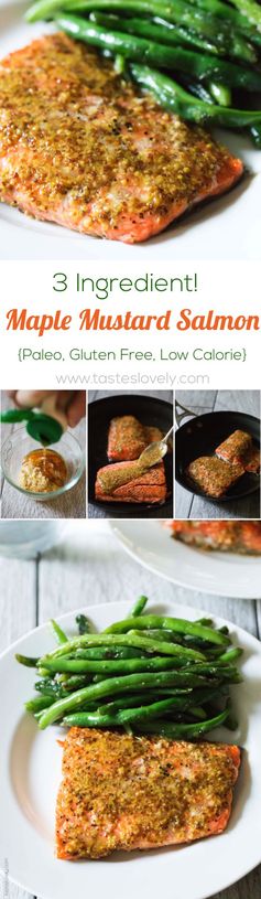 Maple Mustard Glazed Salmon (3 Ingredients!