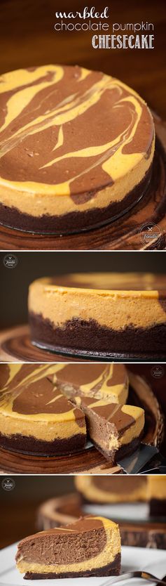 Marbled Chocolate Pumpkin Cheesecake