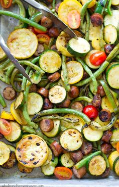 Marinated Grilled Summer Veggies with Sausage